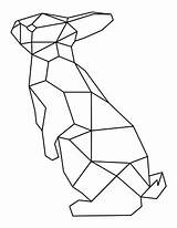 Rabbit Geometric Coloring Standing Museprintables Printables sketch template