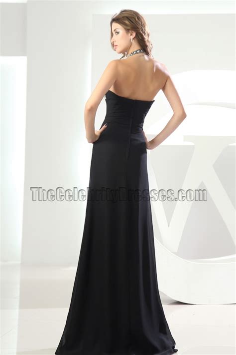 sexy halter black beaded prom dress evening formal dresses thecelebritydresses