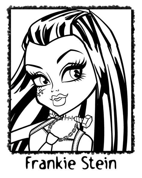 frankie stein colouring page coloring page monster high characters
