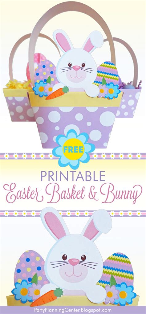 printable easter basket  bunny easter printables  easter