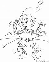 Dancing Elf Coloring sketch template