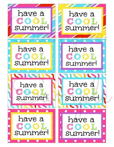 cool summer  printable tag printable templates