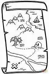 Map Treasure Coloring Pages Pirate Template sketch template