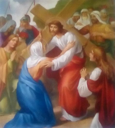 jesus met  mother  carrying  cross christianity fan art