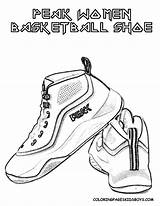 Coloring Basketball Pages Shoe Shoes Girls Wnba Women Durant Kevin Template Boys Womens East Color Clipart Peak Logo Library Kd sketch template