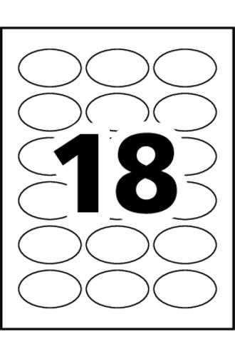Avery® Print To The Edge Oval Labels 22804 Template 18 Labels Per