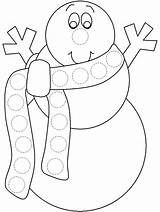Dot Coloring Bingo Dauber Pages Marker Do Snowman Preschool Winter Printables Printable Painting Kids Sheets Dabber Christmas Invierno Crafts Clipart sketch template