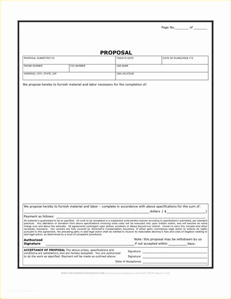 cleaning bid template   printable blank bid proposal forms