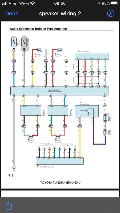 speaker wire color configuration  tundra sr toyota tundra forum