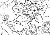 Coloring Barbie Pages Thumbelina sketch template