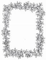 Border Borders Frame Flower Floral Frames Printable Pages Pattern Medieval Coloring Book Colouring Paper Diy Loom Weaving Drawing Vector Illuminated sketch template