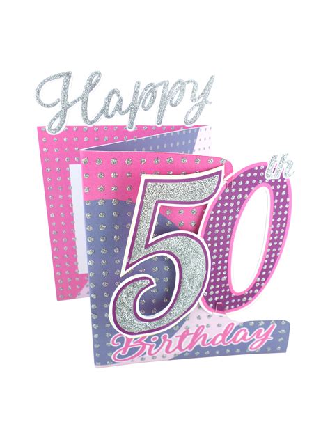 50th Birthday Female 3d Cutting Edge Birthday Card Cards