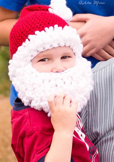 double loop crochet santa beard pattern multiple sizes ashlee marie real fun with real food