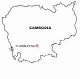 Cambogia Cambodia Kambodscha Landkarten Nazioni Geografie Aruba Malvorlage sketch template
