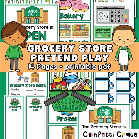 grocery store pretend play printables grocery store dramatic etsy