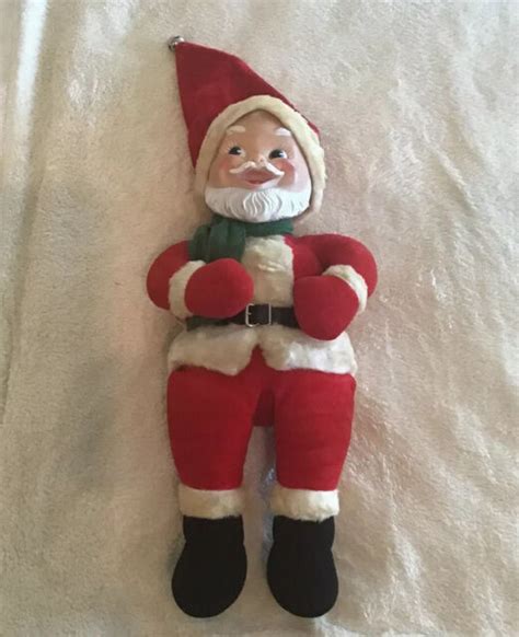 Vtg 1950s Gund Rubber Faced Santa Claus Plush Stuffed Doll Missing