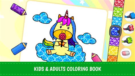 amazoncom unicorn coloring games  kids  rainbow glitter