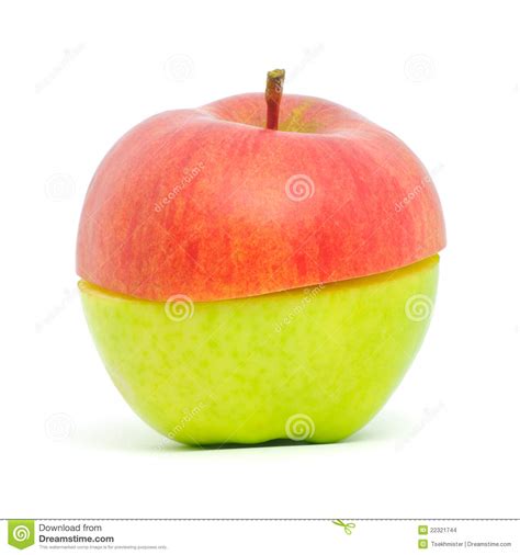 dos mitades foto de archivo imagen de corte manzanas