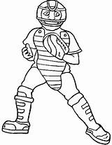Baseball Coloring Pages Protections Catcher His Print sketch template