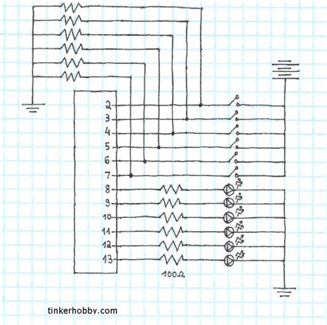 arduino led control  dip switch schematic part  tinker hobby