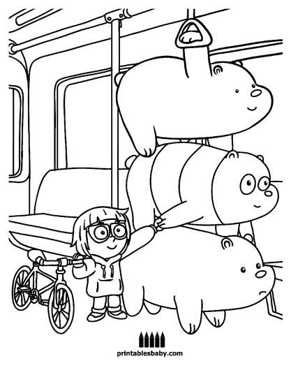 bare bears coloring pages part
