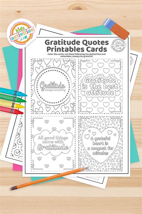 printable gratitude quote cards  kids coloring pages gratitude