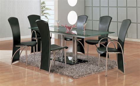glass top dining table  stainless steel base glass dining table