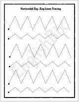 Tracing Zig Zag Line Worksheets Lines Worksheet Workbook Toddlers Age Horizontal Englishbix Pages sketch template