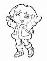 Dora Coloring Pages Explorer Clothes Winter Mermaid Christmas Printable Color Print Friends Colouring Carols Princess Getcolorings Games Holly Ben Drawing sketch template