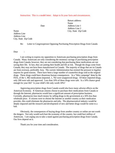 sample letter  legislator opposing prescription drug purchases