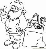 Santa Bag Coloring His Gift Pages Claus Coloringpages101 Christmas sketch template