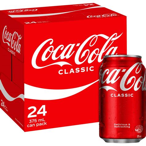 coca cola classic soft drink multipack cans ml   pack woolworths