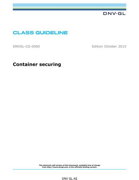 dnvgl cg 0060 container securing rules and … determine loads in the