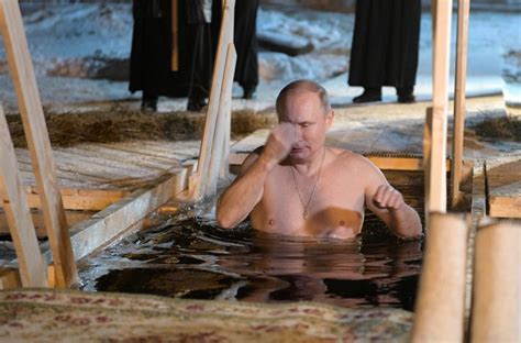 Vladimir Putin Strips For Ice Cold Dip During Religious Ceremony Huffpost