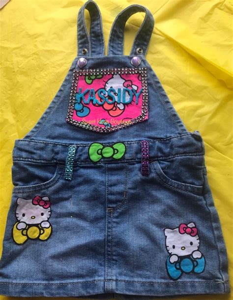 kitty custom romper overalls etsy