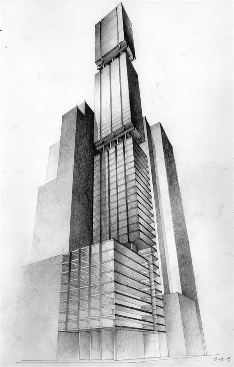 nyc tower sketch pencil drawing buildings sketch architecture architecture concept drawings
