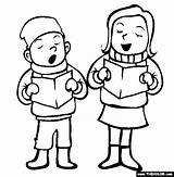 Christmas Carolers Coloring Pages Clipart Thecolor sketch template