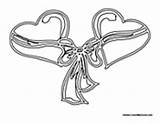 Hearts Heart Ribbon Coloring Pages Two Colormegood Holidays sketch template