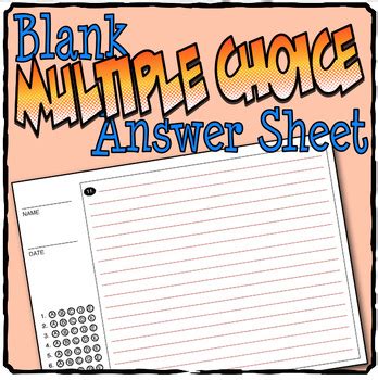 blank quiz answer sheet  shoestring hill teachers pay teachers