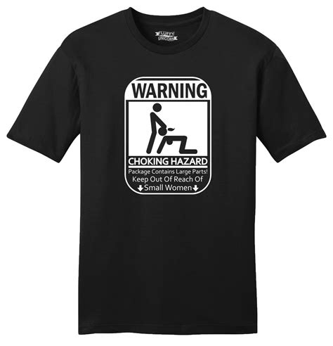 Warning Choking Hazard Funny Mens Soft T Shirt Adult Rude Humor Mean