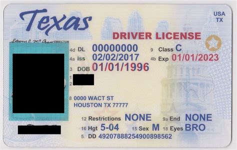 texas id template