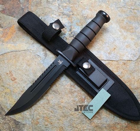 fixed blade tactical combat hunting survival knife  sheath bowie jvr ebay