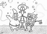Coloring Pages Patrick Spongebob Printable Family Happy Cartoon sketch template