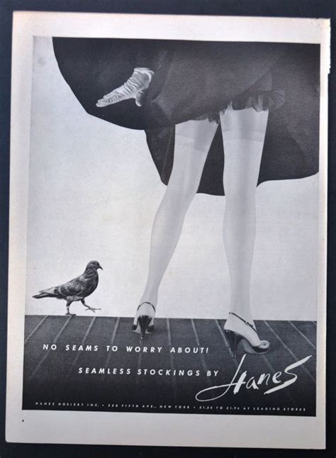 1955 hanes stockings vintage print ad no seams to worry about