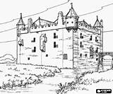 Castillo Drawbridge Kasteel Ophaalbrug Toren Levadizo Puente Castillos sketch template