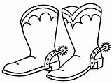Cowboy Coloring Boot Pages Boots sketch template