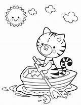 Boat Coloring Pages Lake Printable Kitty Kids Springtime Books Colouring Sheets Cat Printables Sheknows Comments sketch template