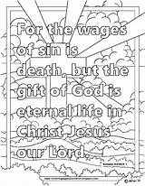 Romans Wages Verse Coloring sketch template