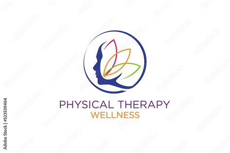 physical therapy head face logo design artificial intelligence icon