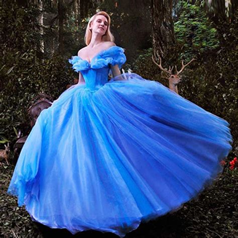 cinderella new movie deluxe blue cinderella wedding dress costume